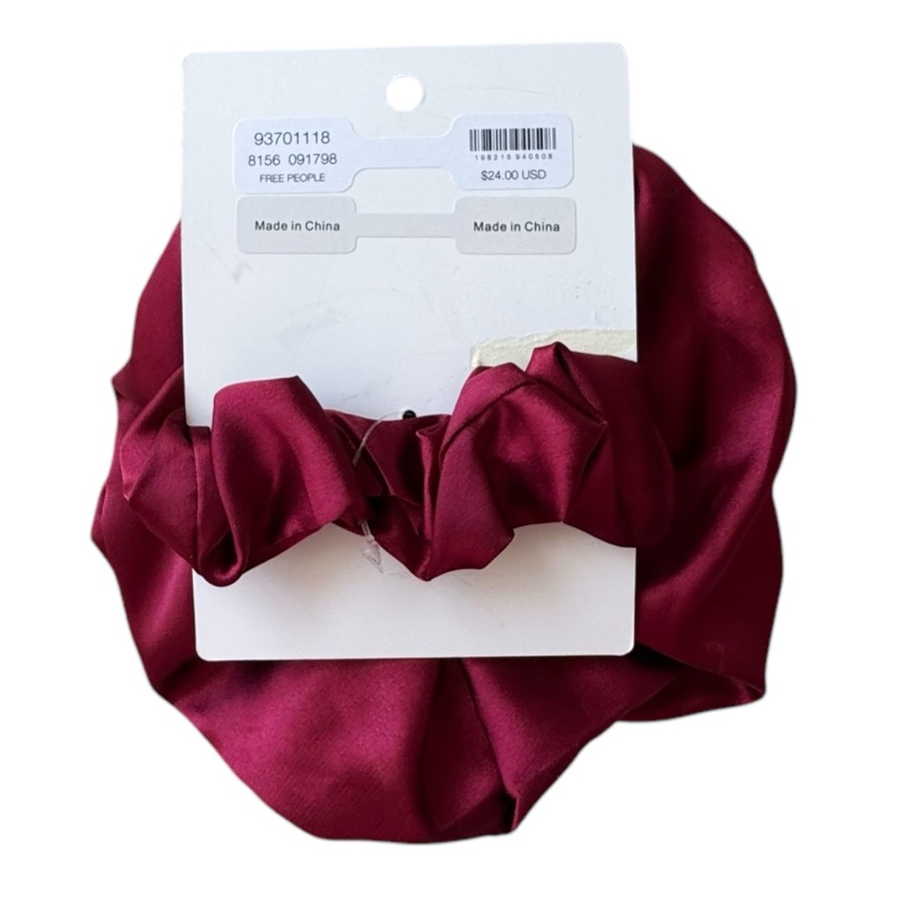 Free People Maria's Bow Scrunchie in Oxblood Red | NEW - Picture 4 of 7